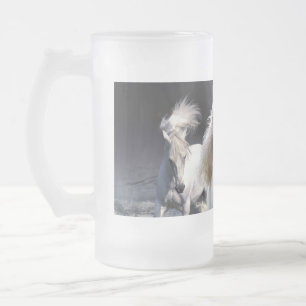 Taza De Cristal Esmerilado Almohada de caballos corriendo