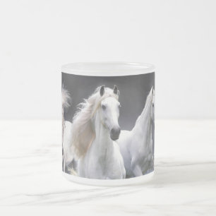 Taza De Cristal Esmerilado Almohada de caballos corriendo