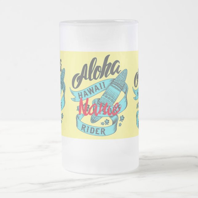 Taza De Cristal Esmerilado Aloha Hawaii Surf Rider Thunder_Cove (Centro)