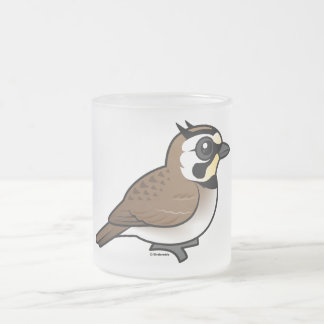 Taza De Cristal Esmerilado Alondra de cuernos