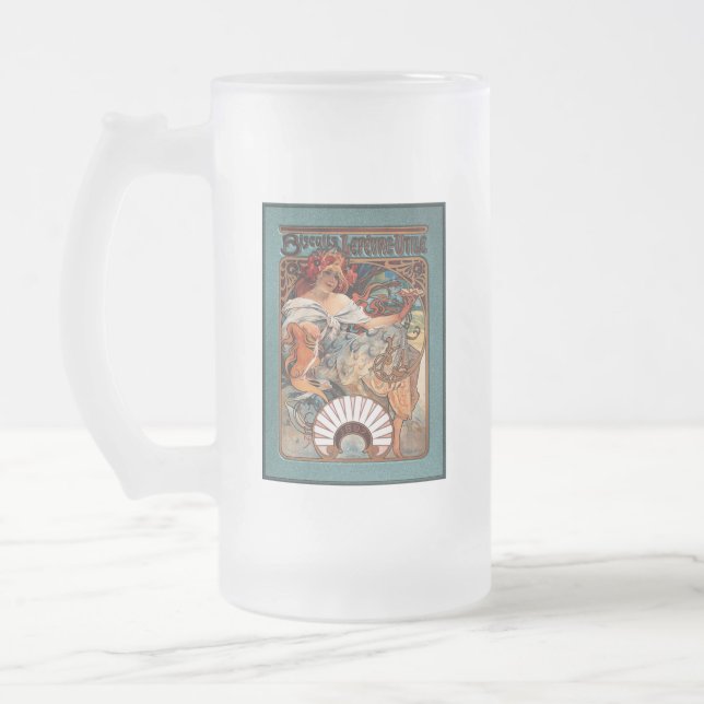 Taza De Cristal Esmerilado Alphonse Mucha Biscuits Lefevre Utile Speckter Frm (Izquierda)