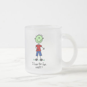 Taza De Cristal Esmerilado Ama las camisetas y regalos de la feria