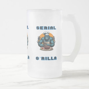 Taza De Cristal Esmerilado Amaestrador Serial G'rilla de Barbacoa Divertido J