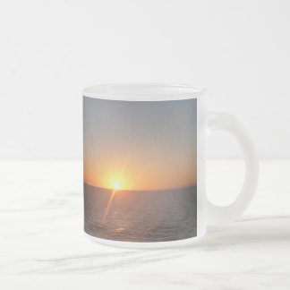 Taza De Cristal Esmerilado Amanecer en el Mar III Océano Atlántico