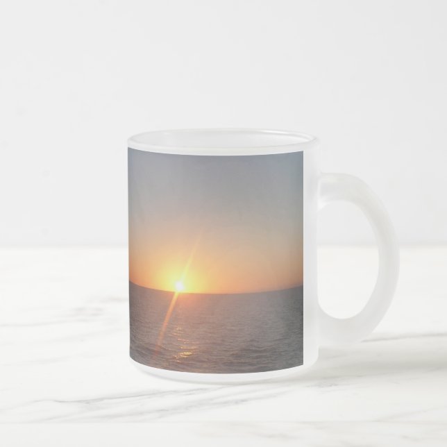 Taza De Cristal Esmerilado Amanecer en el Mar III Océano Atlántico (Derecha)