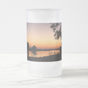 Taza De Cristal Esmerilado Amanecer sobre el río Zambesi