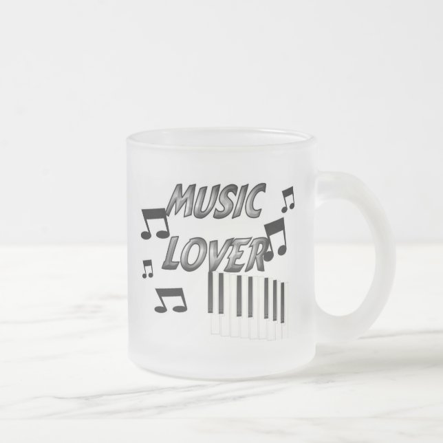 Taza De Cristal Esmerilado Amante de la música (Derecha)
