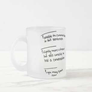 TAZA DE CRISTAL ESMERILADO AMANTE DEL CAFEÍNA DEL ADICTO AL CAFÉ DEL HUMOR