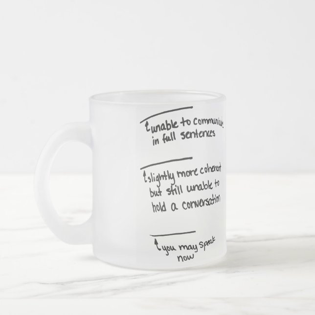 TAZA DE CRISTAL ESMERILADO AMANTE DEL CAFEÍNA DEL ADICTO AL CAFÉ DEL HUMOR (Izquierda)
