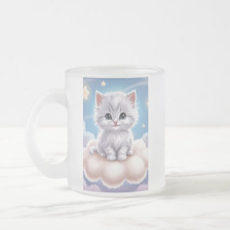 Taza De Cristal Esmerilado amante del gato