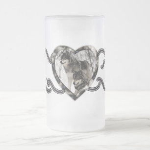Taza De Cristal Esmerilado Amante del lobo