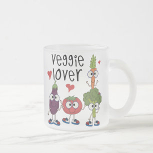 Taza De Cristal Esmerilado Amante del Veggie