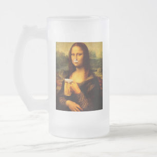 Taza De Cristal Esmerilado Amantes de la cerveza Mona Lisa