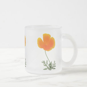 Taza De Cristal Esmerilado amapola de California