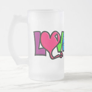 Taza De Cristal Esmerilado Amar
