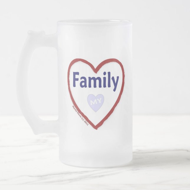 Taza De Cristal Esmerilado Amar a mi familia (Izquierda)