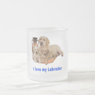Taza De Cristal Esmerilado Amar a mi Labrador