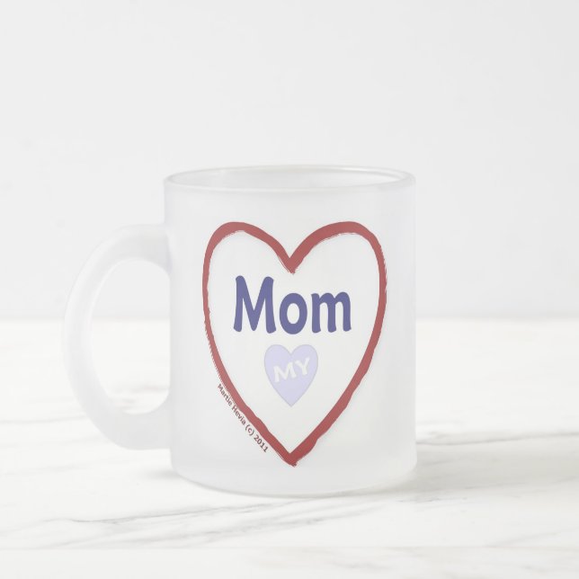 Taza De Cristal Esmerilado Amar a mi mamá (Izquierda)