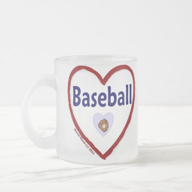 Taza De Cristal Esmerilado Amar el béisbol (Izquierda)