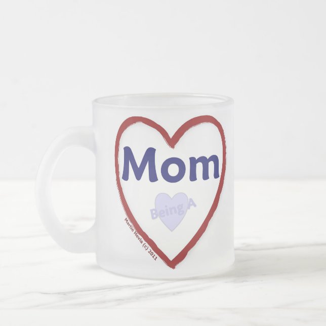 Taza De Cristal Esmerilado Amar Ser Mamá (Izquierda)