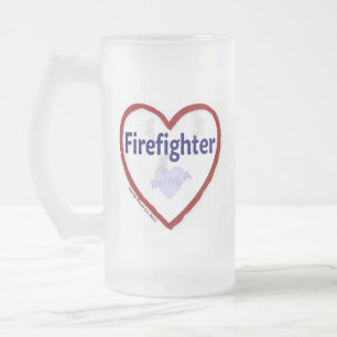 Taza De Cristal Esmerilado Amar Ser Un Bombero