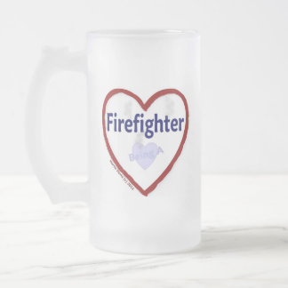Taza De Cristal Esmerilado Amar Ser Un Bombero