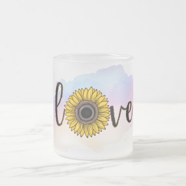 Taza De Cristal Esmerilado AMAR Sunflowers Mug (Centro)