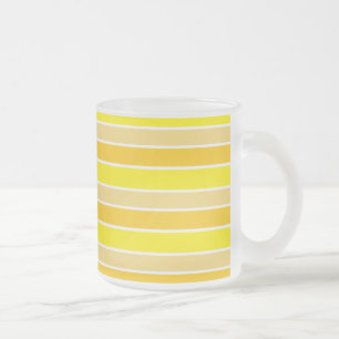 Taza De Cristal Esmerilado Amarillo Brillante con Rayas Horizontales