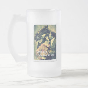 Taza De Cristal Esmerilado Amarme y amar a mi pareja de caballos
