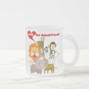 Taza De Cristal Esmerilado Ame a nuestros amigos animales