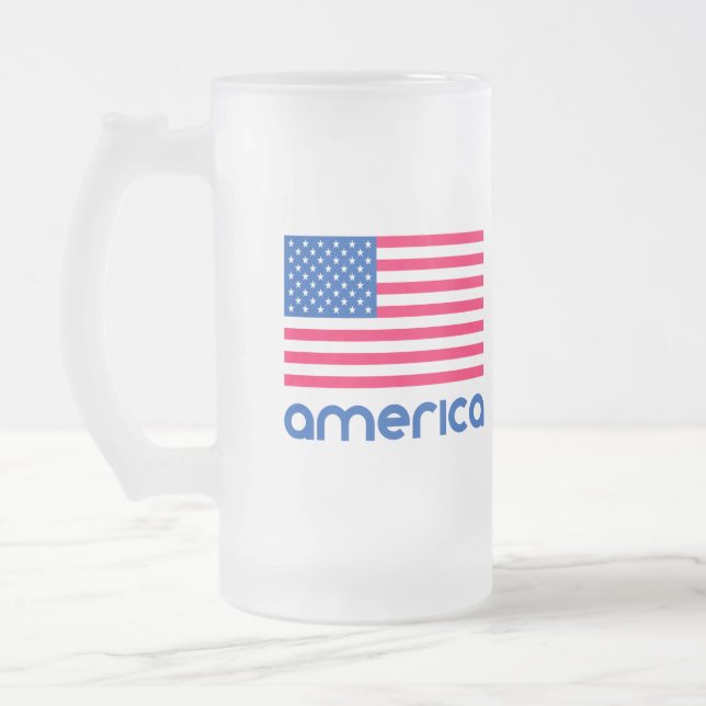 Taza De Cristal Esmerilado América (Izquierda)