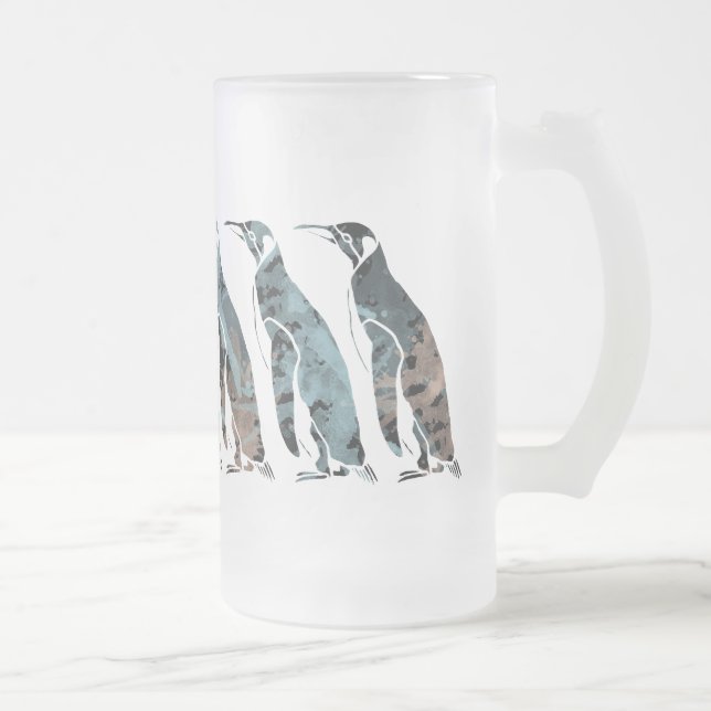 Taza De Cristal Esmerilado Amigos de los pingüinos para siempre (Derecha)