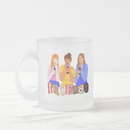Taza De Cristal Esmerilado Amigos disfrutando de bebidas Fiestas