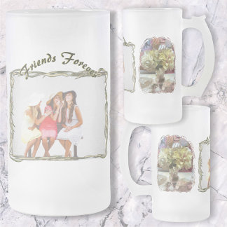 Taza De Cristal Esmerilado Amigos Flores de primavera para siempre PCM1