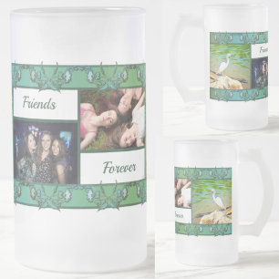 Taza De Cristal Esmerilado Amigos por Siempre Grulla en el Río 0335
