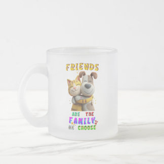 Taza De Cristal Esmerilado Amigos Vajilla Son La Familia Que Elegimos