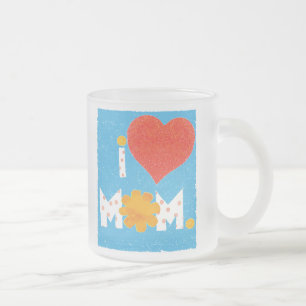 Taza De Cristal Esmerilado amo a mamá rana fango