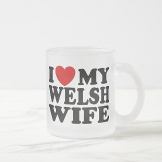 Taza De Cristal Esmerilado Amo a mi esposa galesa