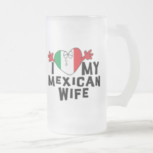 Taza De Cristal Esmerilado Amo a mi esposa mexicana