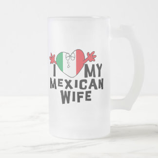 Taza De Cristal Esmerilado Amo a mi esposa mexicana