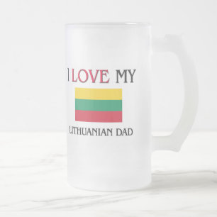 Taza De Cristal Esmerilado Amo a mi papá lituano