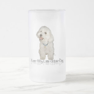 Taza De Cristal Esmerilado Amo a mi pequeño perro blanco - Havanés