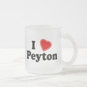 Taza De Cristal Esmerilado Amo a Peyton