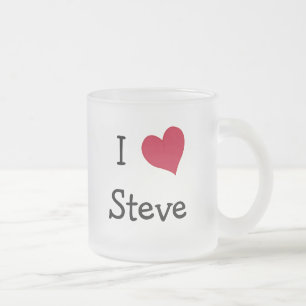 Taza De Cristal Esmerilado Amo a Steve