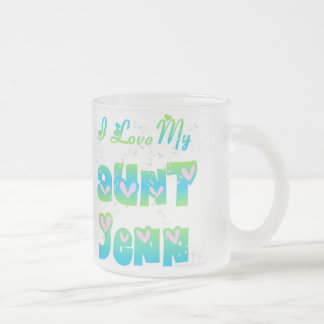 Taza De Cristal Esmerilado Amo a tía Jenn