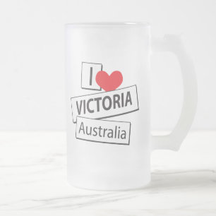 Taza De Cristal Esmerilado Amo a Victoria Australia