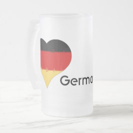 Taza De Cristal Esmerilado Amo el diseño de la bandera ondulada de Alemania