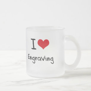 Taza De Cristal Esmerilado Amo el grabar