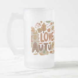 Taza De Cristal Esmerilado Amo El Otoño