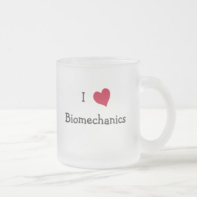 Taza De Cristal Esmerilado Amo la Biomecánica (Derecha)